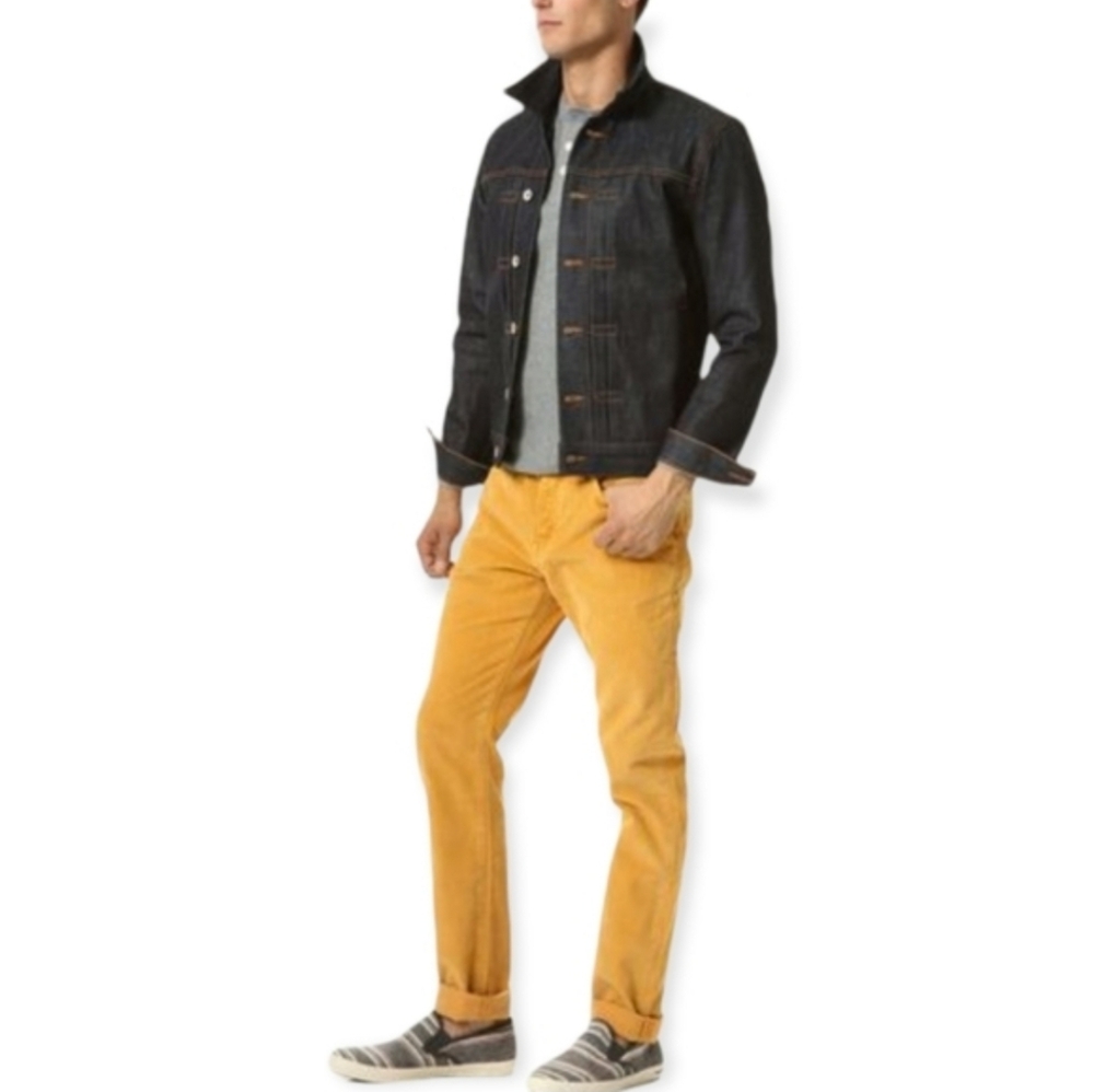 JACK SPADE LANCASTER CORDUROY HONEY MUSTARD MENS SZ 34 X 30